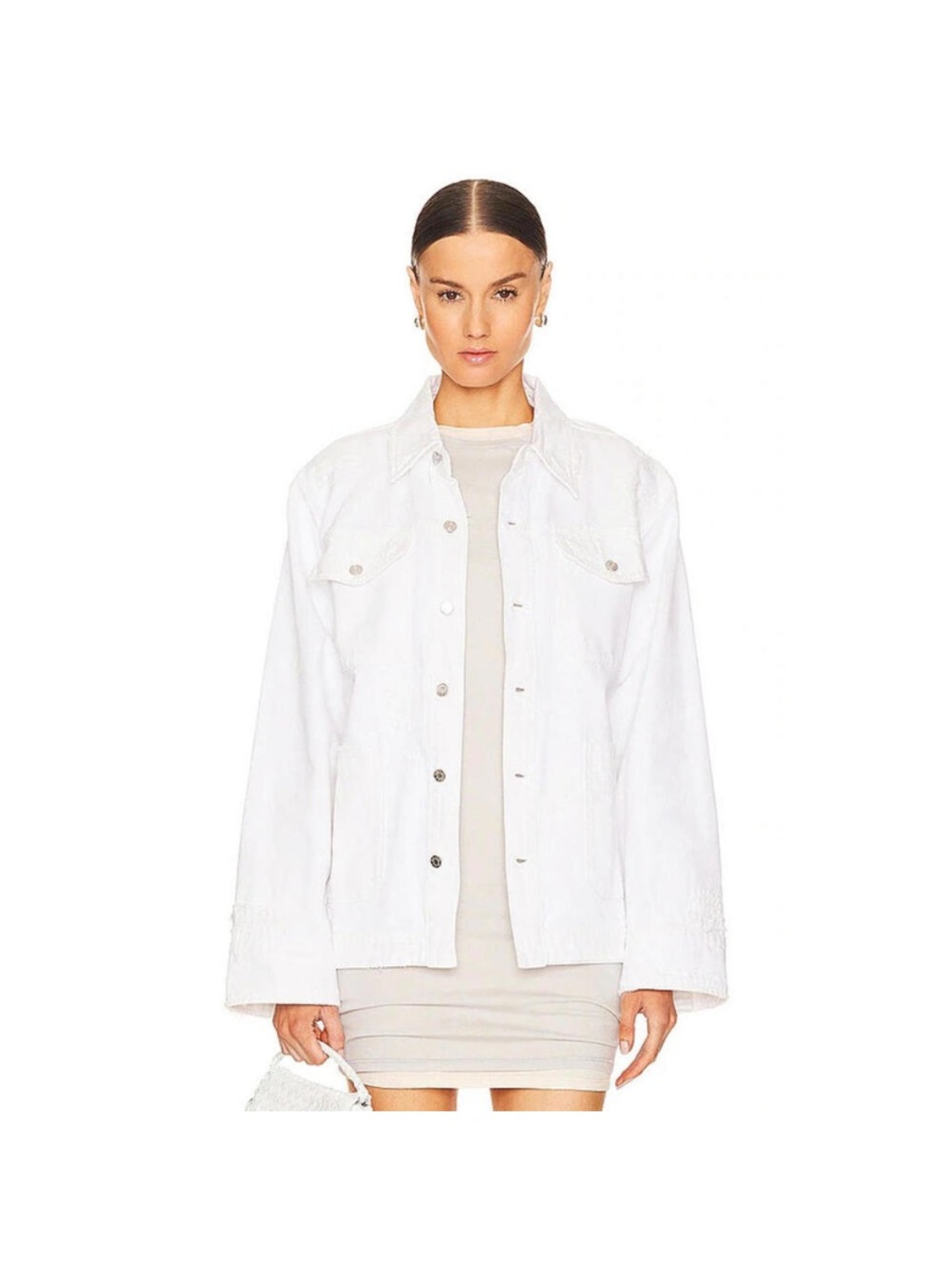 GRLFRND White Oversized Denim Jacket